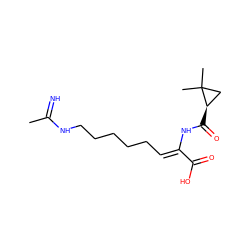 CC(=N)NCCCCC/C=C(\NC(=O)[C@@H]1CC1(C)C)C(=O)O ZINC000026027753