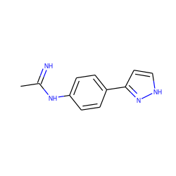 CC(=N)Nc1ccc(-c2cc[nH]n2)cc1 ZINC000026720810