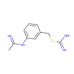 CC(=N)Nc1cccc(CSC(=N)N)c1 ZINC000013780434