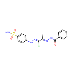 CC(=N\NC(=O)c1ccccc1)/C(Cl)=N/Nc1ccc(S(N)(=O)=O)cc1 ZINC000103230504