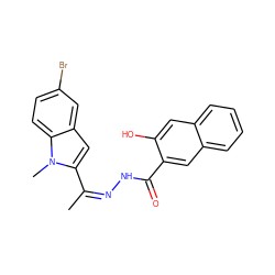 CC(=NNC(=O)c1cc2ccccc2cc1O)c1cc2cc(Br)ccc2n1C ZINC000254133035