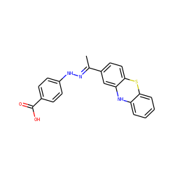 CC(=NNc1ccc(C(=O)O)cc1)c1ccc2c(c1)Nc1ccccc1S2 ZINC000253947087