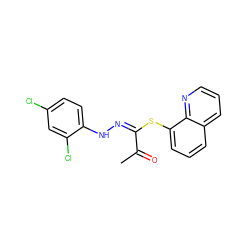 CC(=O)/C(=N\Nc1ccc(Cl)cc1Cl)Sc1cccc2cccnc12 ZINC000013140390