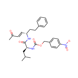 CC(=O)/C=C/[C@H](CCc1ccccc1)NC(=O)[C@H](CC(C)C)NC(=O)OCc1ccc([N+](=O)[O-])cc1 ZINC001772587953