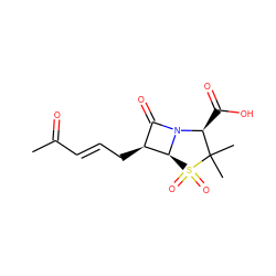 CC(=O)/C=C/C[C@H]1C(=O)N2[C@@H](C(=O)O)C(C)(C)S(=O)(=O)[C@@H]12 ZINC000025963558