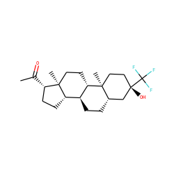 CC(=O)[C@H]1CC[C@H]2[C@@H]3CC[C@H]4C[C@@](O)(C(F)(F)F)CC[C@]4(C)[C@H]3CC[C@]12C ZINC000013760820