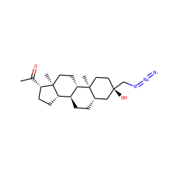 CC(=O)[C@H]1CC[C@H]2[C@@H]3CC[C@H]4C[C@@](O)(CN=[N+]=[N-])CC[C@]4(C)[C@H]3CC[C@]12C ZINC000013760819