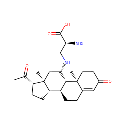 CC(=O)[C@H]1CC[C@H]2[C@@H]3CCC4=CC(=O)CC[C@]4(C)[C@H]3[C@@H](NC[C@H](N)C(=O)O)C[C@]12C ZINC000096286219