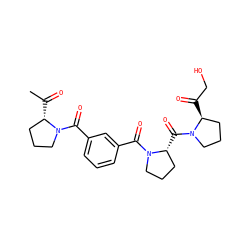 CC(=O)[C@H]1CCCN1C(=O)c1cccc(C(=O)N2CCC[C@H]2C(=O)N2CCC[C@@H]2C(=O)CO)c1 ZINC000027522636