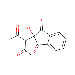 CC(=O)C(C(C)=O)C1(O)C(=O)c2ccccc2C1=O ZINC000012436967