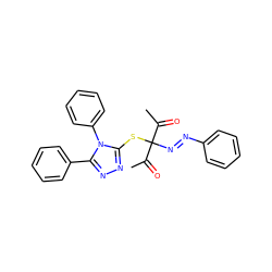 CC(=O)C(N=Nc1ccccc1)(Sc1nnc(-c2ccccc2)n1-c1ccccc1)C(C)=O ZINC000252626652