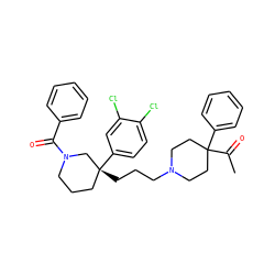 CC(=O)C1(c2ccccc2)CCN(CCC[C@@]2(c3ccc(Cl)c(Cl)c3)CCCN(C(=O)c3ccccc3)C2)CC1 ZINC000028765290