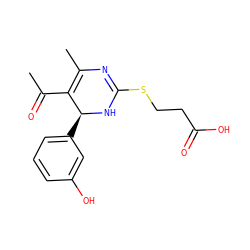 CC(=O)C1=C(C)N=C(SCCC(=O)O)N[C@H]1c1cccc(O)c1 ZINC000098084775