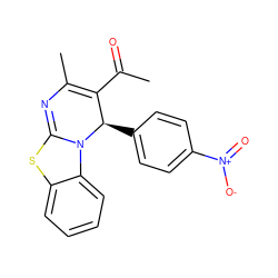 CC(=O)C1=C(C)N=C2Sc3ccccc3N2[C@@H]1c1ccc([N+](=O)[O-])cc1 ZINC000473249675