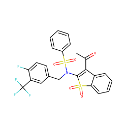 CC(=O)C1=C(N(Cc2ccc(F)c(C(F)(F)F)c2)S(=O)(=O)c2ccccc2)S(=O)(=O)c2ccccc21 ZINC000115231362