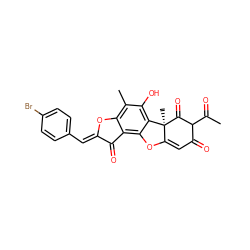 CC(=O)C1C(=O)C=C2Oc3c4c(c(C)c(O)c3[C@@]2(C)C1=O)O/C(=C\c1ccc(Br)cc1)C4=O ZINC000299838860