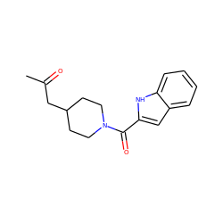 CC(=O)CC1CCN(C(=O)c2cc3ccccc3[nH]2)CC1 ZINC000096282469