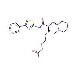 CC(=O)CCCCC[C@H](N[C@H]1CCCCN1C)C(=O)Nc1nc(-c2ccccc2)cs1 ZINC000029133201