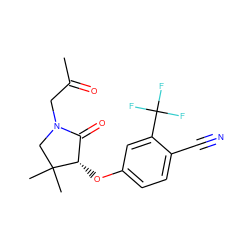 CC(=O)CN1CC(C)(C)[C@@H](Oc2ccc(C#N)c(C(F)(F)F)c2)C1=O ZINC000073197434