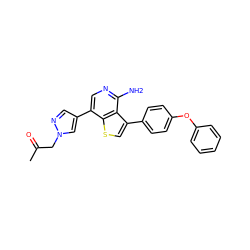 CC(=O)Cn1cc(-c2cnc(N)c3c(-c4ccc(Oc5ccccc5)cc4)csc23)cn1 ZINC000473124947