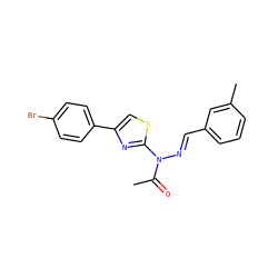 CC(=O)N(/N=C/c1cccc(C)c1)c1nc(-c2ccc(Br)cc2)cs1 ZINC000004186696