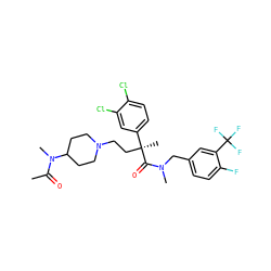 CC(=O)N(C)C1CCN(CC[C@](C)(C(=O)N(C)Cc2ccc(F)c(C(F)(F)F)c2)c2ccc(Cl)c(Cl)c2)CC1 ZINC000049694407