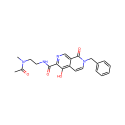 CC(=O)N(C)CCNC(=O)c1ncc2c(=O)n(Cc3ccccc3)ccc2c1O ZINC000169710999