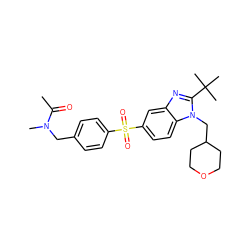 CC(=O)N(C)Cc1ccc(S(=O)(=O)c2ccc3c(c2)nc(C(C)(C)C)n3CC2CCOCC2)cc1 ZINC000029048153