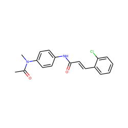 CC(=O)N(C)c1ccc(NC(=O)/C=C/c2ccccc2Cl)cc1 ZINC000000456902