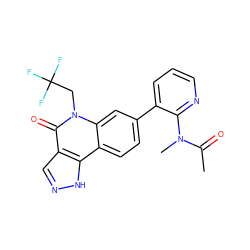 CC(=O)N(C)c1ncccc1-c1ccc2c3[nH]ncc3c(=O)n(CC(F)(F)F)c2c1 ZINC000218468595