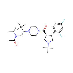 CC(=O)N(C[C@@H](N1CCN(C(=O)[C@@H]2CN(C(C)(C)C)C[C@H]2c2ccc(F)cc2F)CC1)C(C)(C)C)C(C)C ZINC000058487709