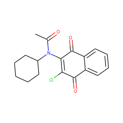 CC(=O)N(C1=C(Cl)C(=O)c2ccccc2C1=O)C1CCCCC1 ZINC000000431428