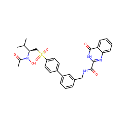 CC(=O)N(O)[C@H](CS(=O)(=O)c1ccc(-c2cccc(CNC(=O)c3nc4ccccc4c(=O)[nH]3)c2)cc1)C(C)C ZINC000114403884