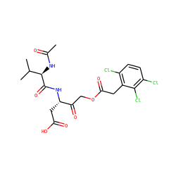 CC(=O)N[C@@H](C(=O)N[C@@H](CC(=O)O)C(=O)COC(=O)Cc1c(Cl)ccc(Cl)c1Cl)C(C)C ZINC000026388664