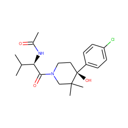 CC(=O)N[C@@H](C(=O)N1CC[C@](O)(c2ccc(Cl)cc2)C(C)(C)C1)C(C)C ZINC000096272193