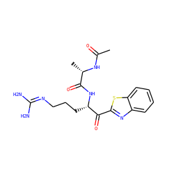 CC(=O)N[C@@H](C)C(=O)N[C@@H](CCCN=C(N)N)C(=O)c1nc2ccccc2s1 ZINC000220594692