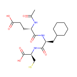 CC(=O)N[C@@H](CCC(=O)O)C(=O)N[C@@H](CC1CCCCC1)C(=O)N[C@@H](CS)C(=O)O ZINC000013540881