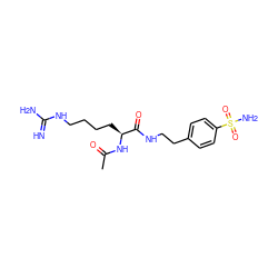 CC(=O)N[C@@H](CCCCNC(=N)N)C(=O)NCCc1ccc(S(N)(=O)=O)cc1 ZINC000299827272