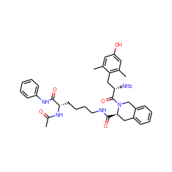 CC(=O)N[C@@H](CCCCNC(=O)[C@@H]1Cc2ccccc2CN1C(=O)[C@@H](N)Cc1c(C)cc(O)cc1C)C(=O)Nc1ccccc1 ZINC000028821089