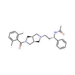 CC(=O)N[C@@H](CCN1C[C@H]2CN(C(=O)c3c(C)cccc3C)C[C@H]2C1)c1ccccc1 ZINC000035836872