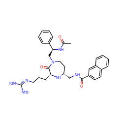 CC(=O)N[C@@H](CN1CC[C@H](CNC(=O)c2ccc3ccccc3c2)N[C@H](CCCN=C(N)N)C1=O)c1ccccc1 ZINC000206893981