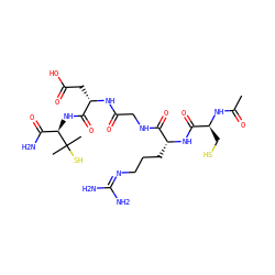 CC(=O)N[C@@H](CS)C(=O)N[C@H](CCCN=C(N)N)C(=O)NCC(=O)N[C@@H](CC(=O)O)C(=O)N[C@H](C(N)=O)C(C)(C)S ZINC000027314901