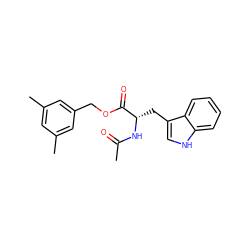 CC(=O)N[C@@H](Cc1c[nH]c2ccccc12)C(=O)OCc1cc(C)cc(C)c1 ZINC000013736192