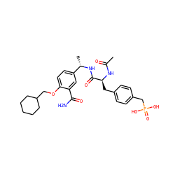 CC(=O)N[C@@H](Cc1ccc(CP(=O)(O)O)cc1)C(=O)N[C@@H](C)c1ccc(OCC2CCCCC2)c(C(N)=O)c1 ZINC000027745271