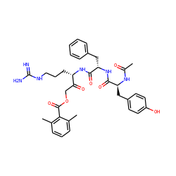 CC(=O)N[C@@H](Cc1ccc(O)cc1)C(=O)N[C@@H](Cc1ccccc1)C(=O)N[C@@H](CCCNC(=N)N)C(=O)COC(=O)c1c(C)cccc1C ZINC000058591160