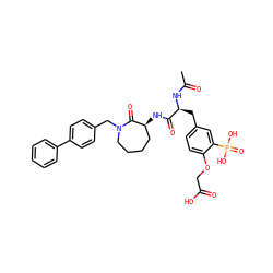 CC(=O)N[C@@H](Cc1ccc(OCC(=O)O)c(P(=O)(O)O)c1)C(=O)N[C@H]1CCCCN(Cc2ccc(-c3ccccc3)cc2)C1=O ZINC000027559719