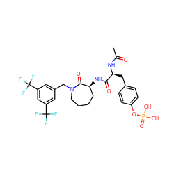 CC(=O)N[C@@H](Cc1ccc(OP(=O)(O)O)cc1)C(=O)N[C@H]1CCCCN(Cc2cc(C(F)(F)F)cc(C(F)(F)F)c2)C1=O ZINC000028756064