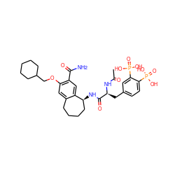 CC(=O)N[C@@H](Cc1ccc(P(=O)(O)O)c(P(=O)(O)O)c1)C(=O)N[C@H]1CCCCc2cc(OCC3CCCCC3)c(C(N)=O)cc21 ZINC000003976478