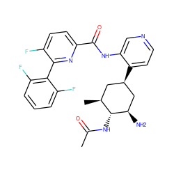 CC(=O)N[C@@H]1[C@@H](C)C[C@@H](c2ccncc2NC(=O)c2ccc(F)c(-c3c(F)cccc3F)n2)C[C@H]1N ZINC000149307505