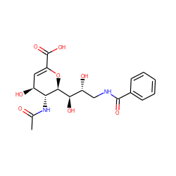 CC(=O)N[C@@H]1[C@@H](O)C=C(C(=O)O)O[C@H]1[C@H](O)[C@H](O)CNC(=O)c1ccccc1 ZINC000064560080